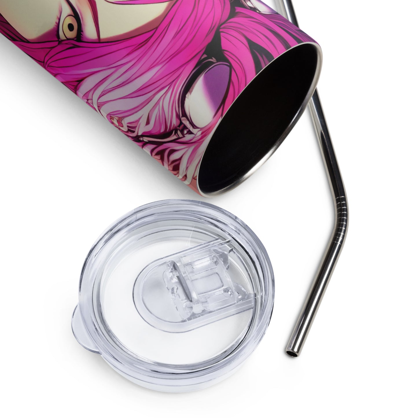 Punk Girl #4 Stainless steel tumbler with metal straw