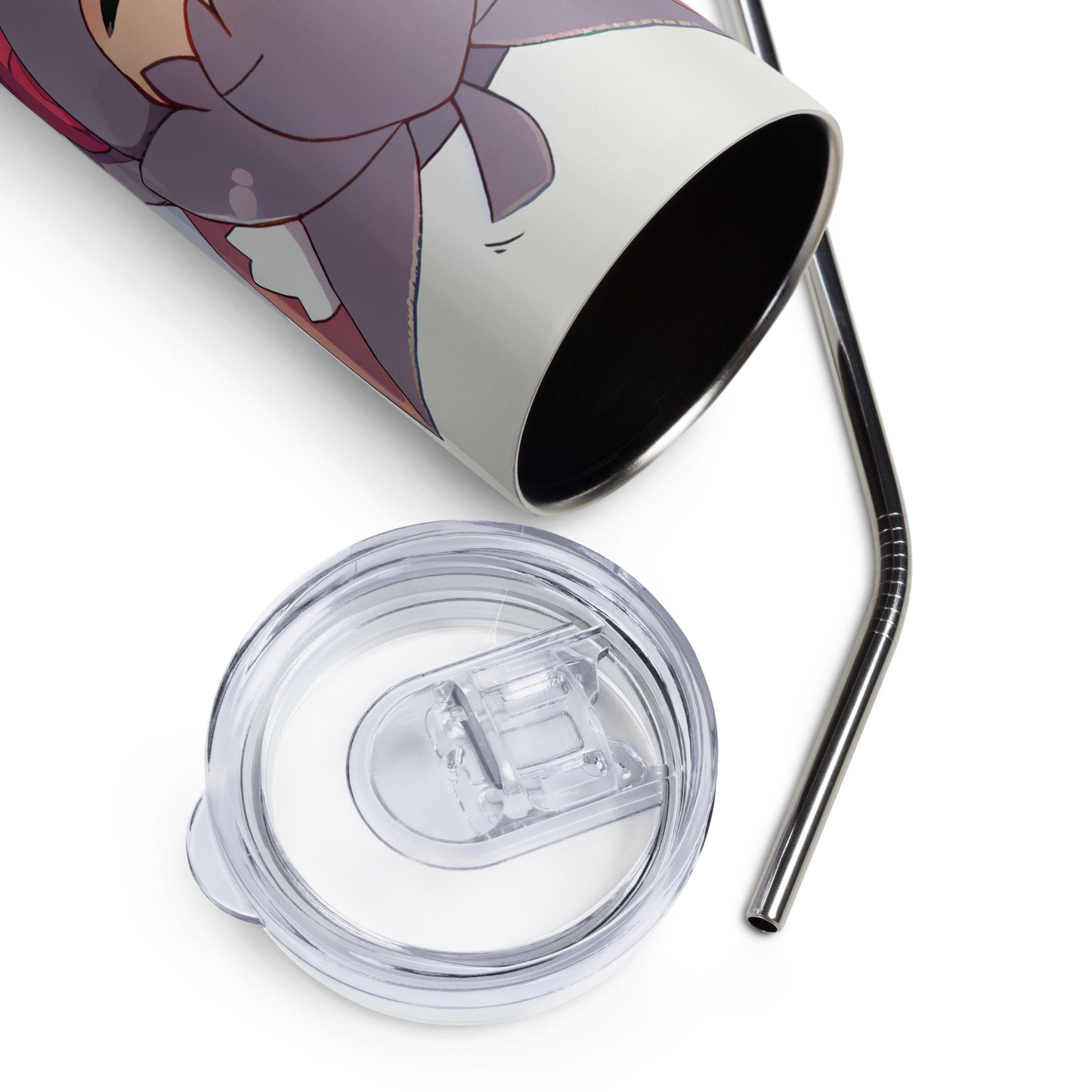 Anime Cat Girl #6 Stainless steel tumbler cup with metal straw