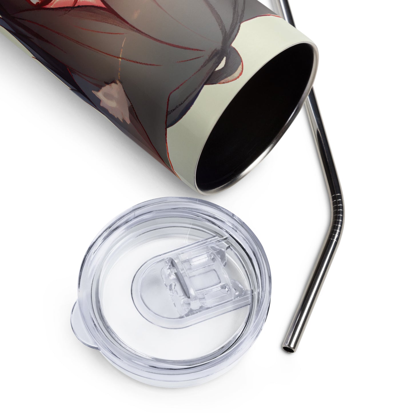 Anime Cat Girl #12 Stainless steel tumbler cup with metal straw