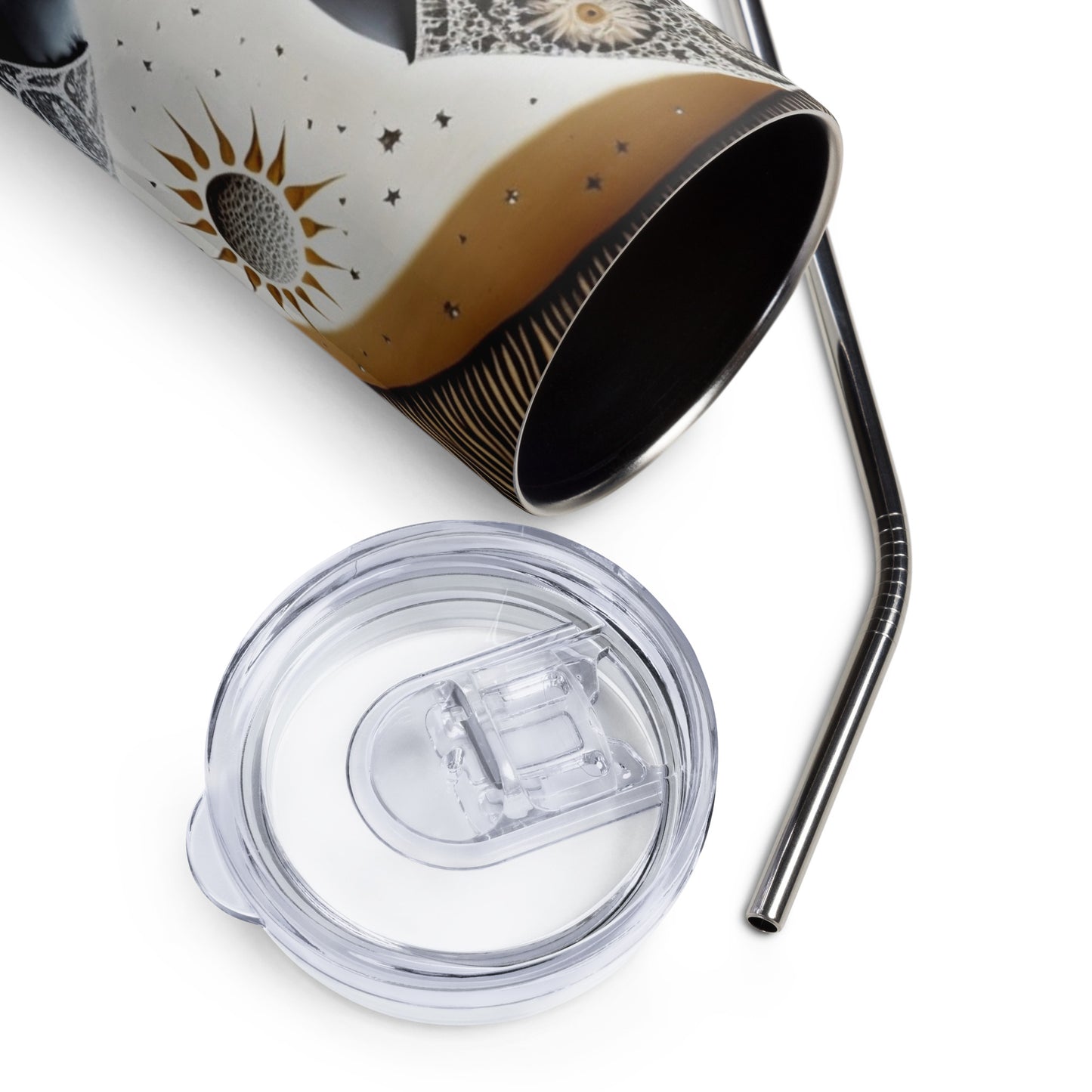 A Mother's Love Stainless steel tumbler cup with metal straw