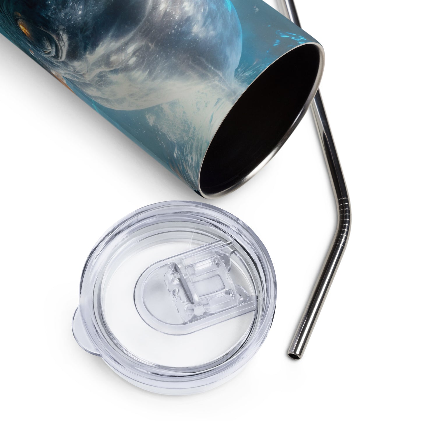 That's a Big Fish Stainless steel tumbler cup with metal straw