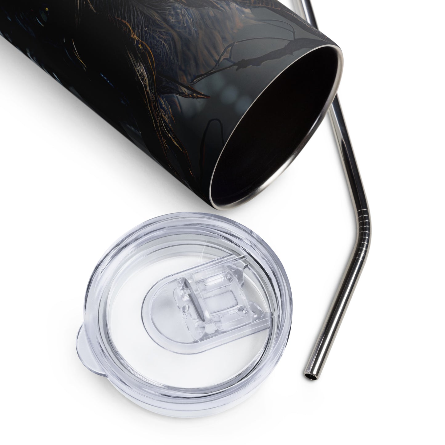 The Wendigo Stainless steel tumbler cup with metal straw