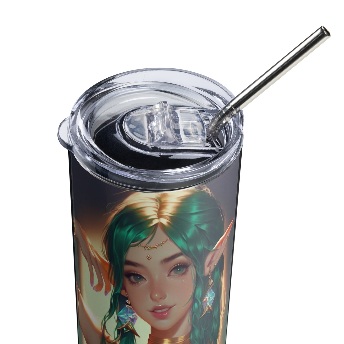 Elf Babe Stainless steel tumbler with Metal Straw