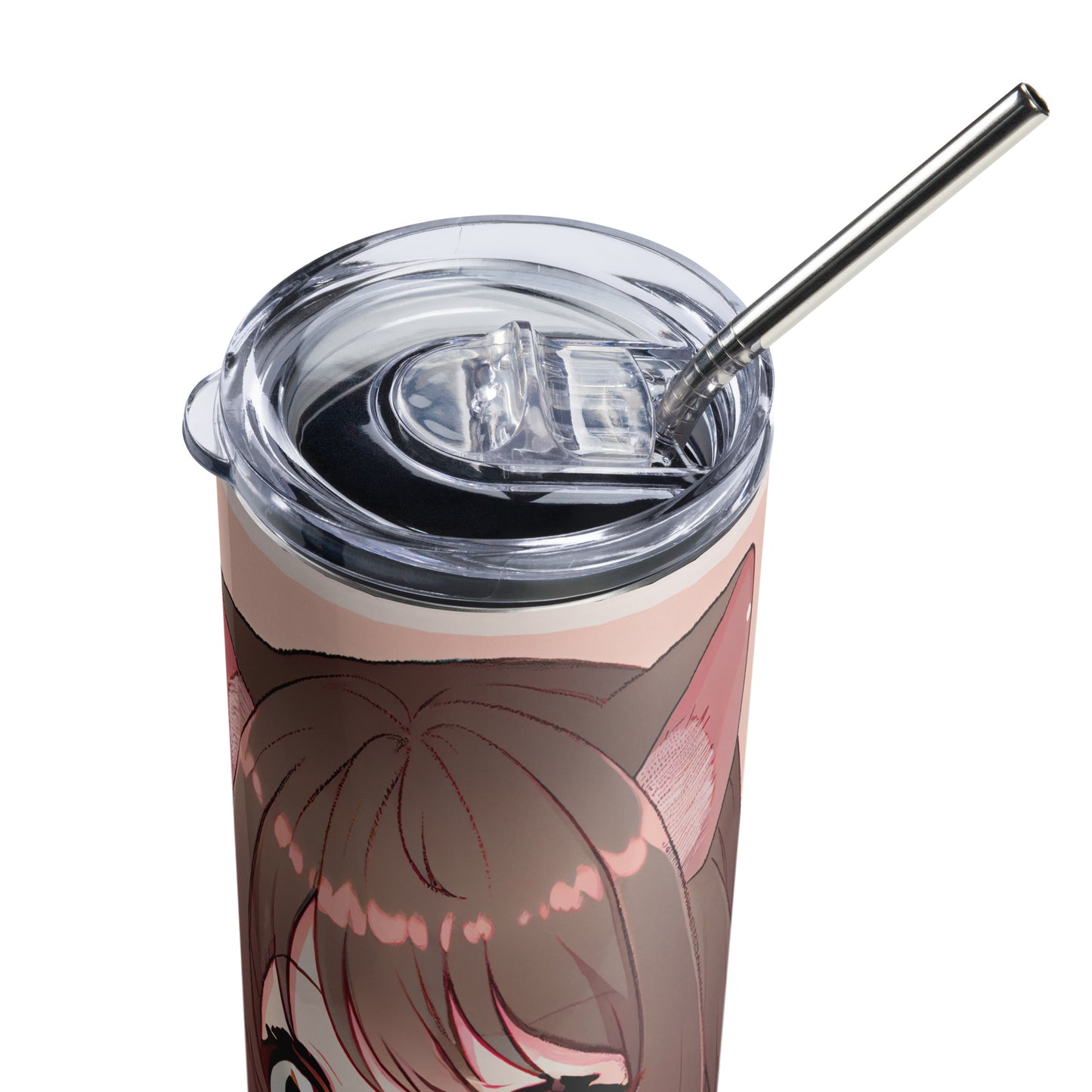 Anime Cat Girl #9 Stainless steel tumbler cup with metal straw