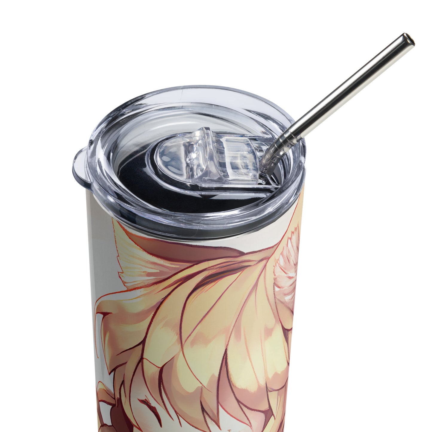 Anime Cat Girl #10 Stainless steel tumbler cup with metal straw