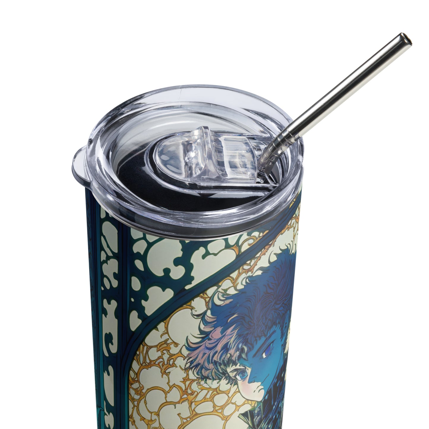 Anime Prince Stainless steel tumbler cup with metal straw