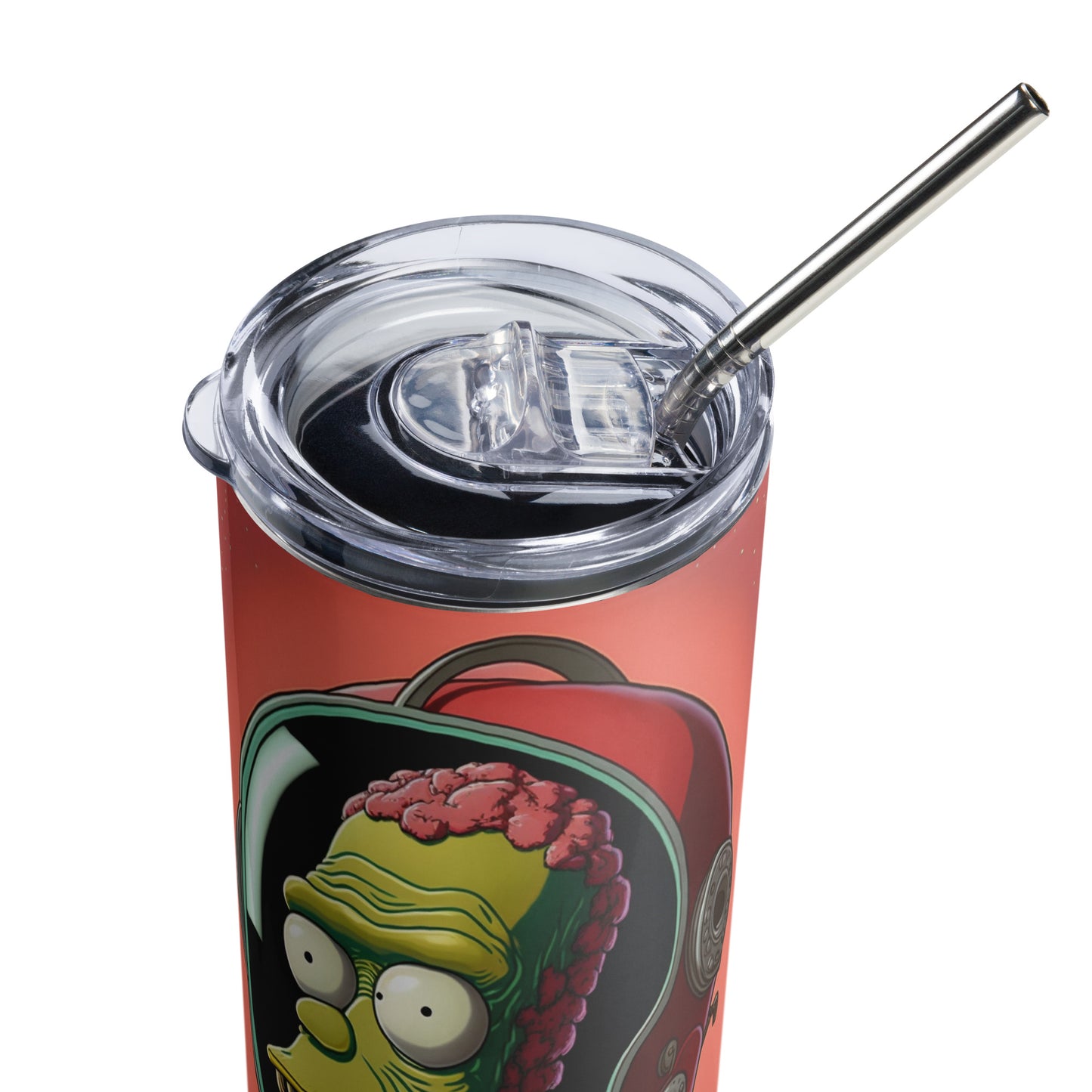 Space Lenny Stainless steel tumbler cup with metal straw