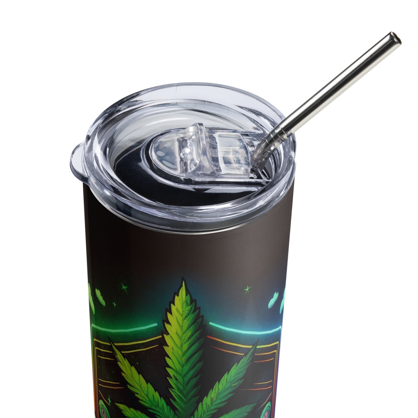 Stoner Stainless steel tumbler cup with metal straw