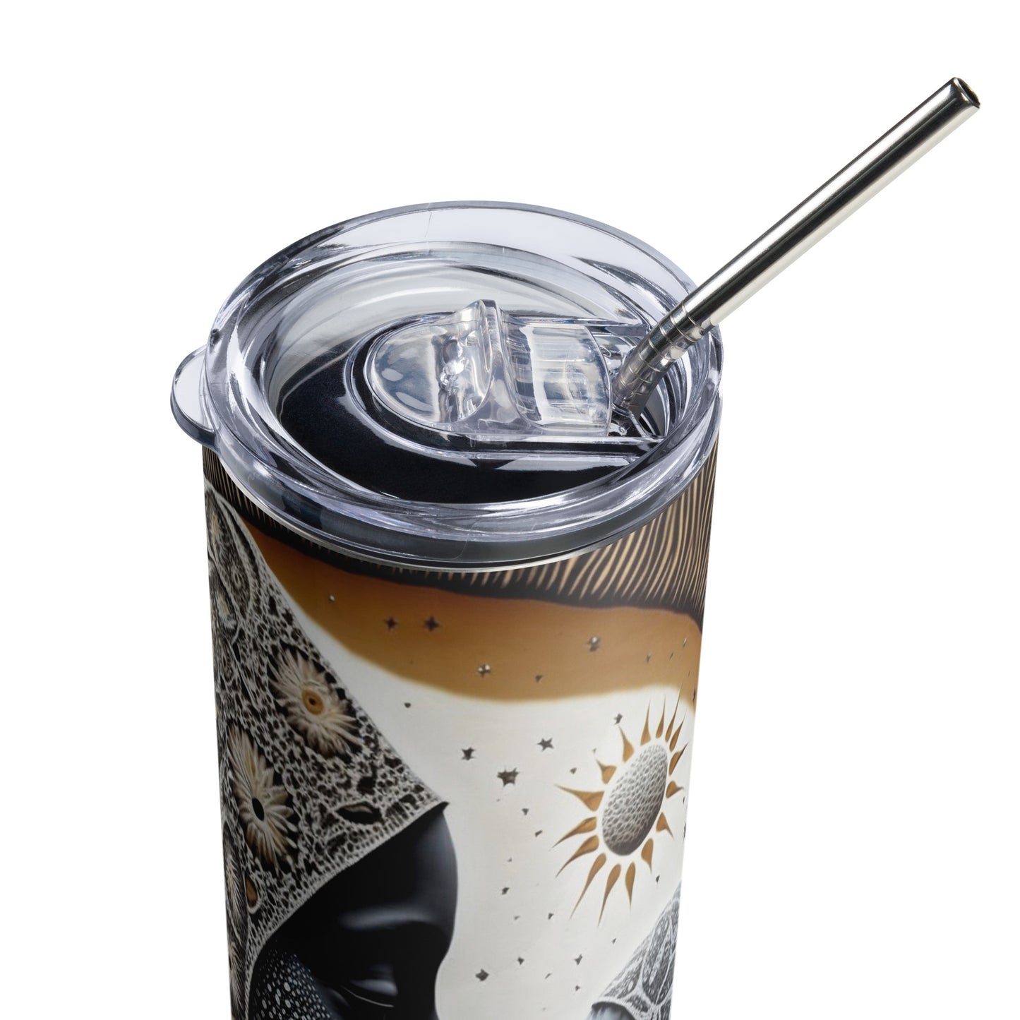 A Mother's Love Stainless steel tumbler cup with metal straw