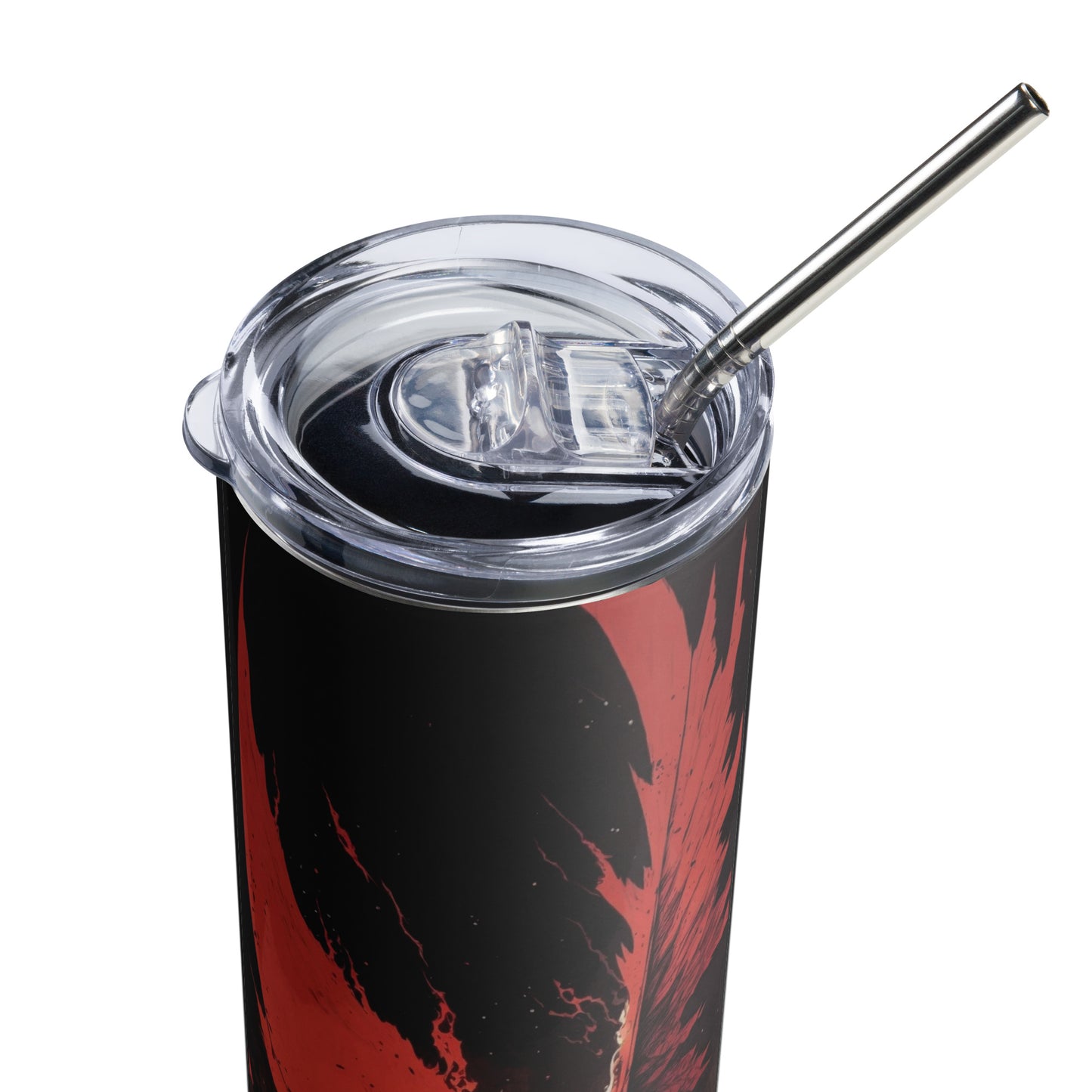 Dragon #1 Stainless steel tumbler cup with metal straw