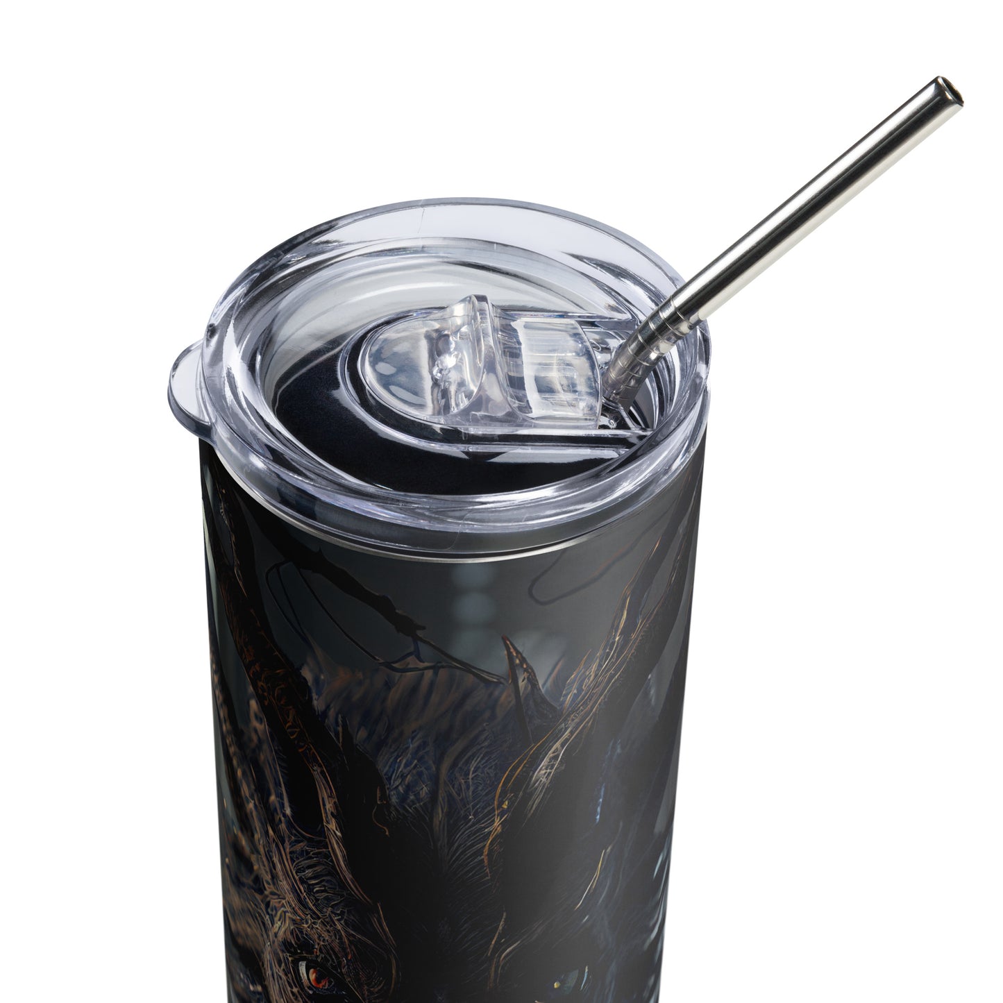 The Wendigo Stainless steel tumbler cup with metal straw