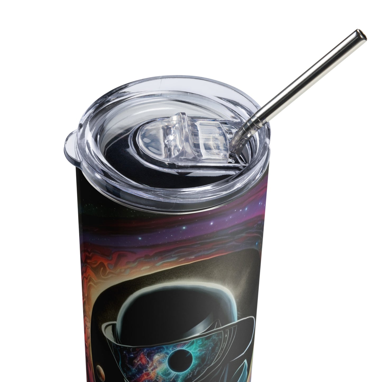 Mr. Spacehead Stainless steel tumbler cup with metal straw