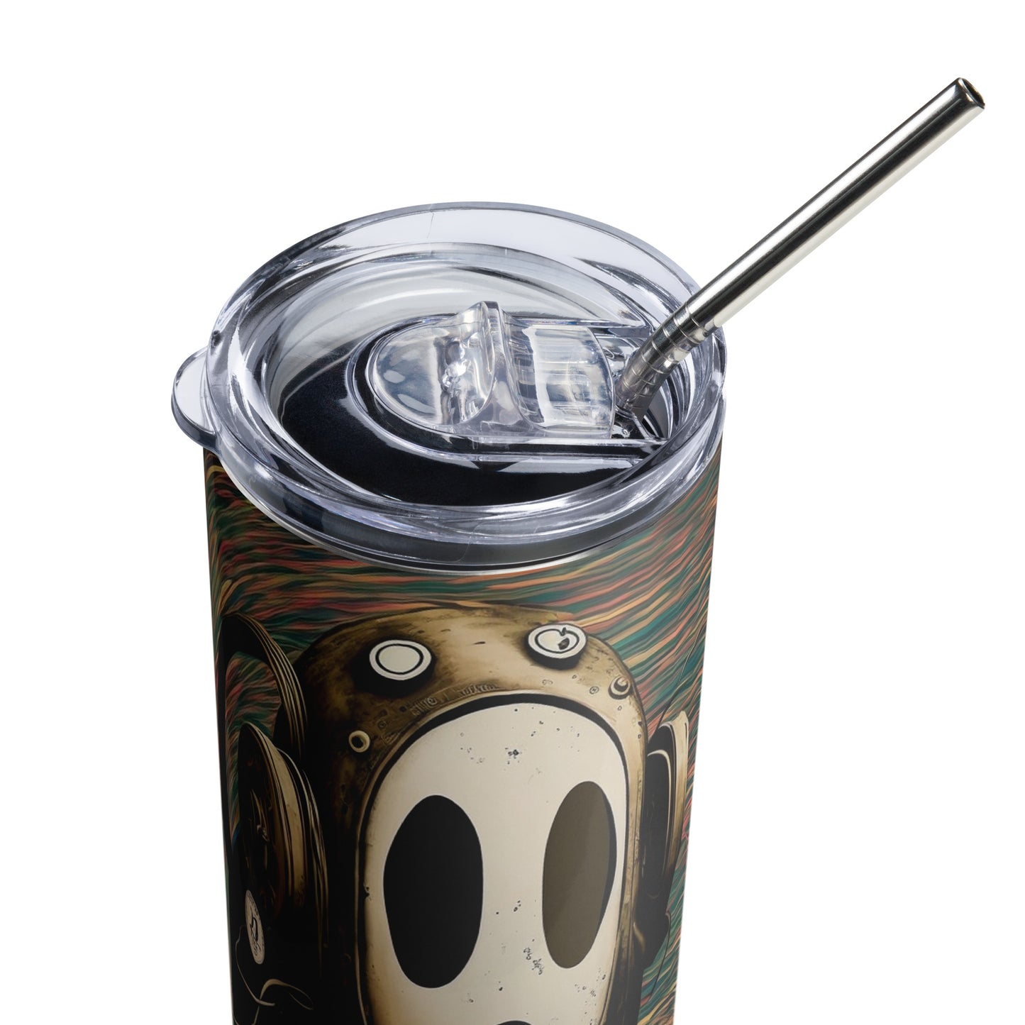 Shy Guy Stainless steel tumbler cup with metal straw