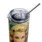 Devil Beauty #2 Stainless steel tumbler cup with metal straw
