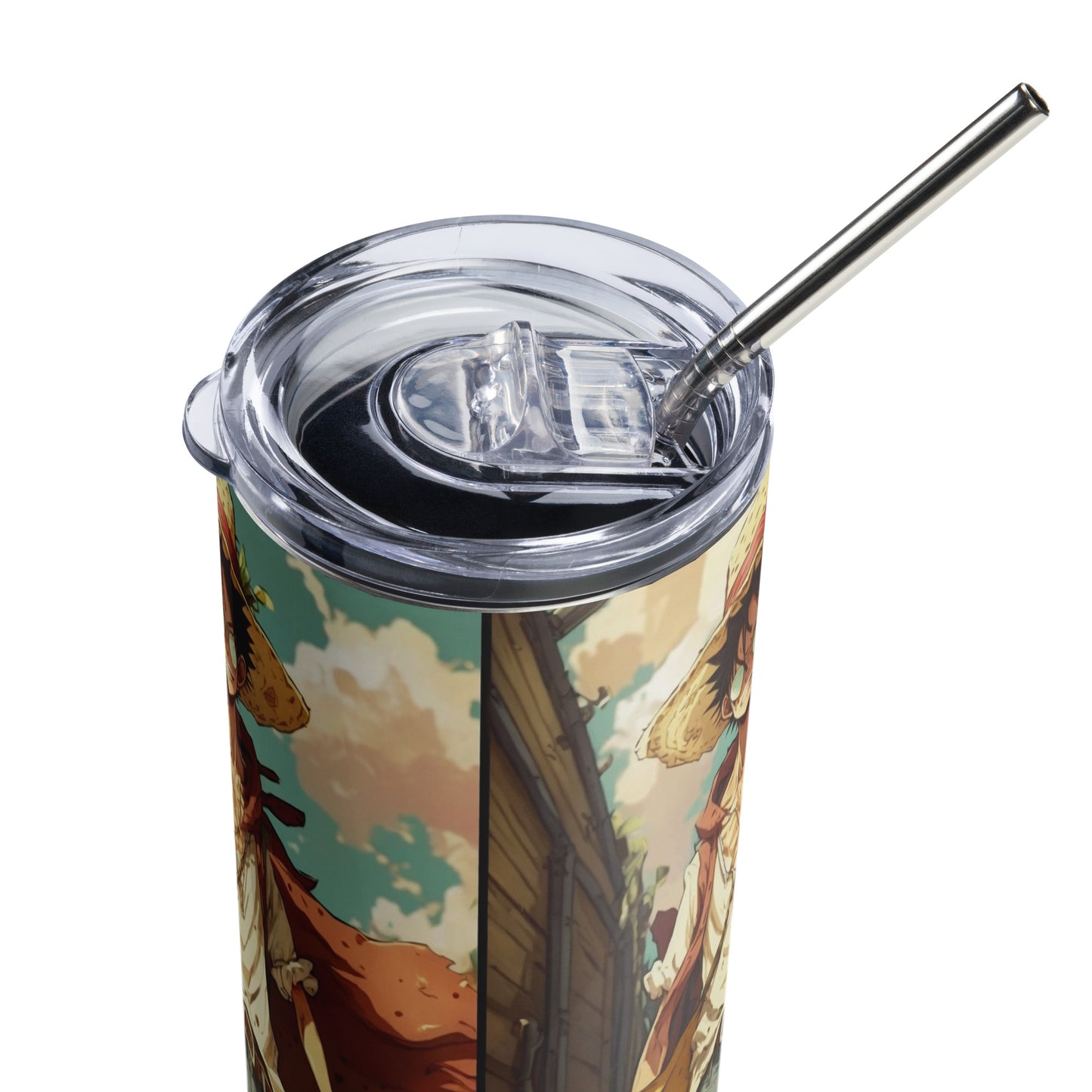 ONEPIECE Luffy Stainless steel tumbler cup with metal straw