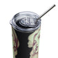 Sexy Pin-up Girl #1 Stainless steel tumbler cup with metal straw