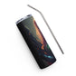 Beautiful Red Haired Soldier Stainless steel tumbler cup with metal straw