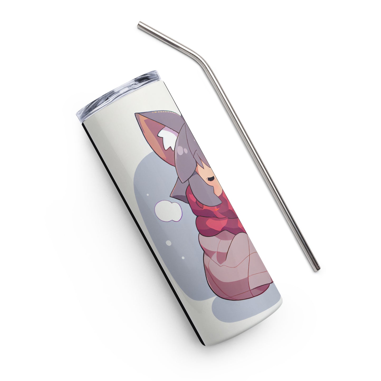 Anime Cat Girl #6 Stainless steel tumbler cup with metal straw