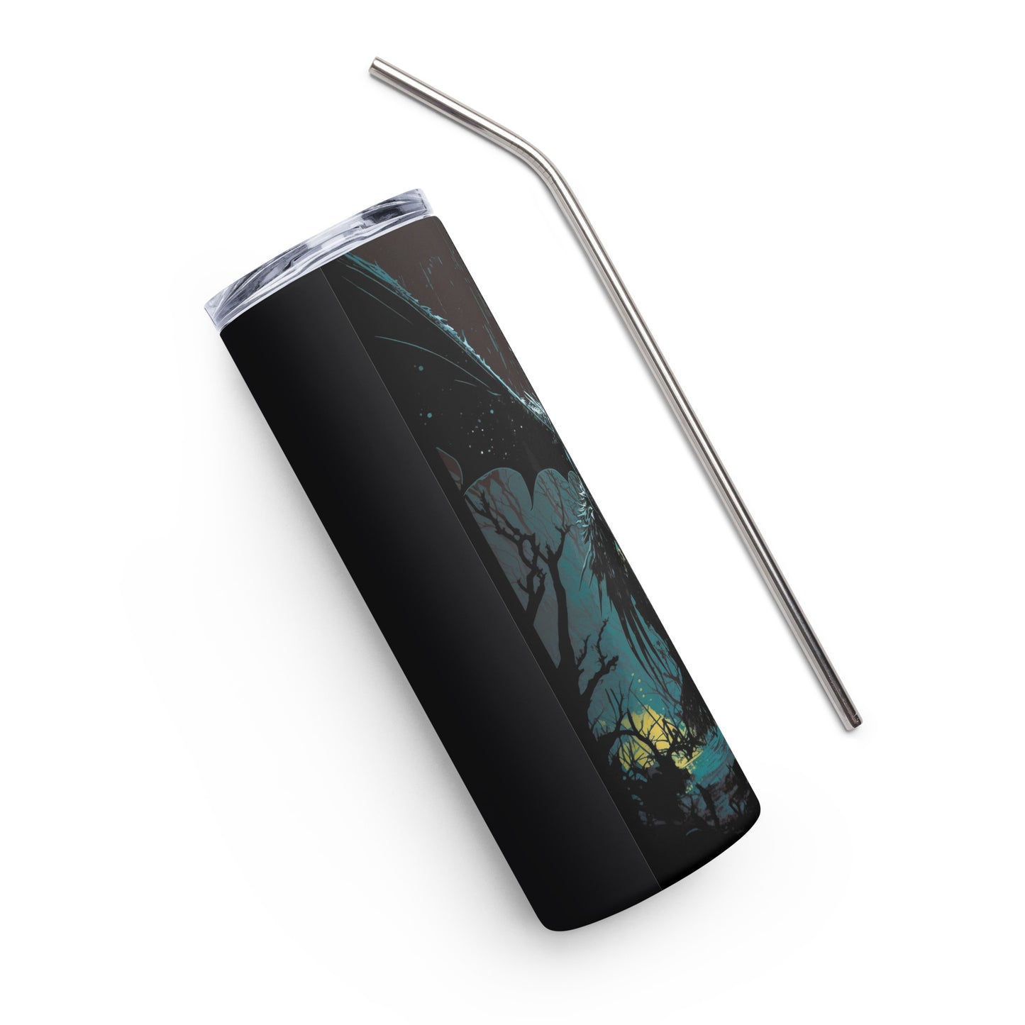 Dragon #4 Stainless steel tumbler cup with metal straw