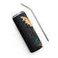Creature of the Forest Stainless steel tumbler cup with metal straw