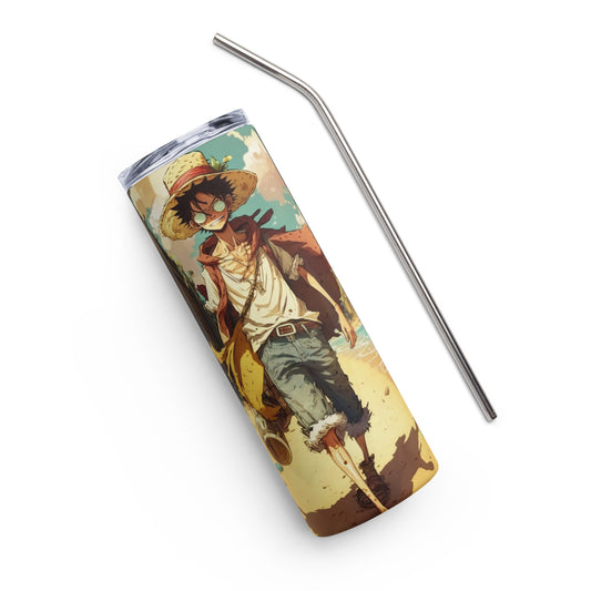 ONEPIECE Luffy Stainless steel tumbler cup with metal straw