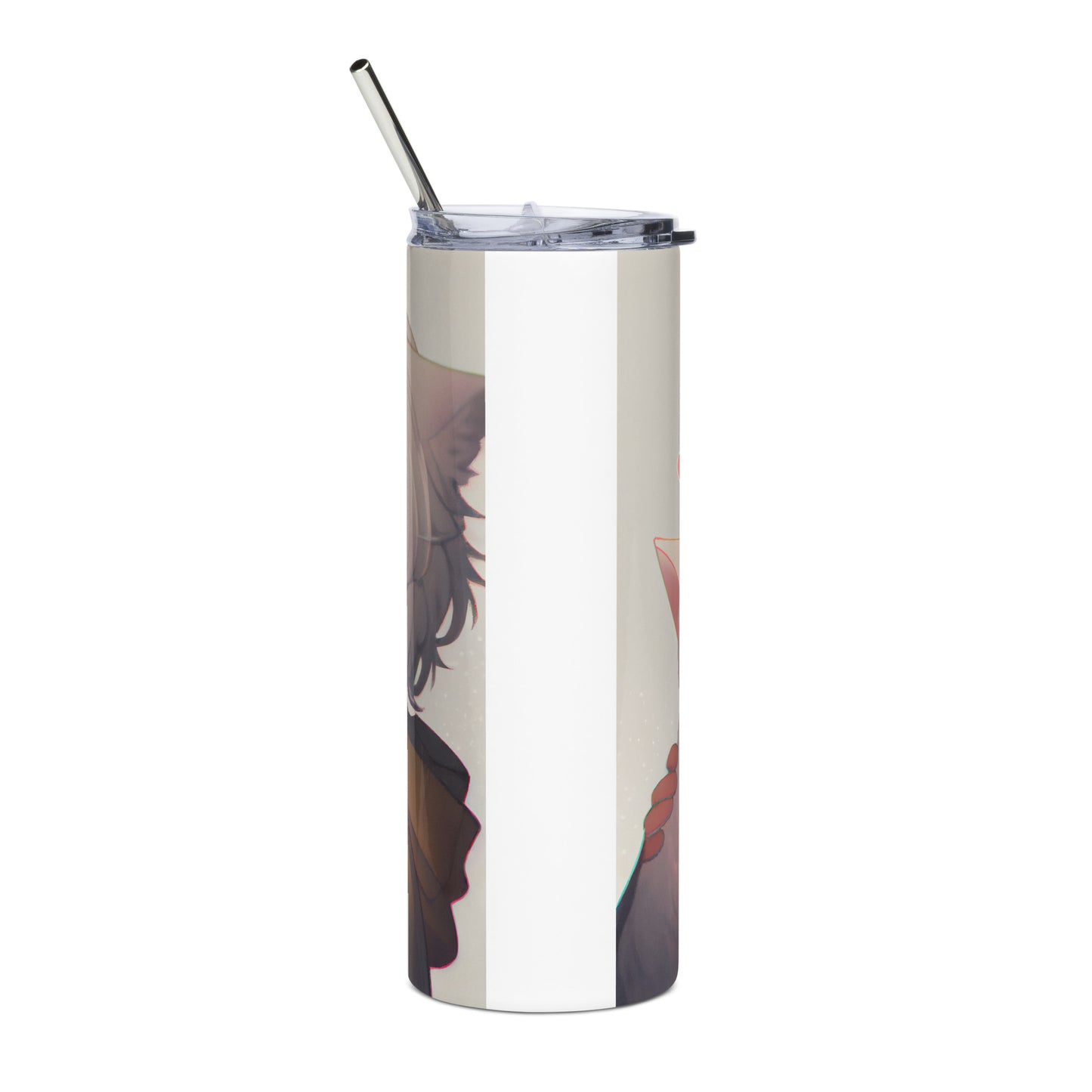 Anime Cat Girl #3 Stainless steel tumbler cup with metal straw