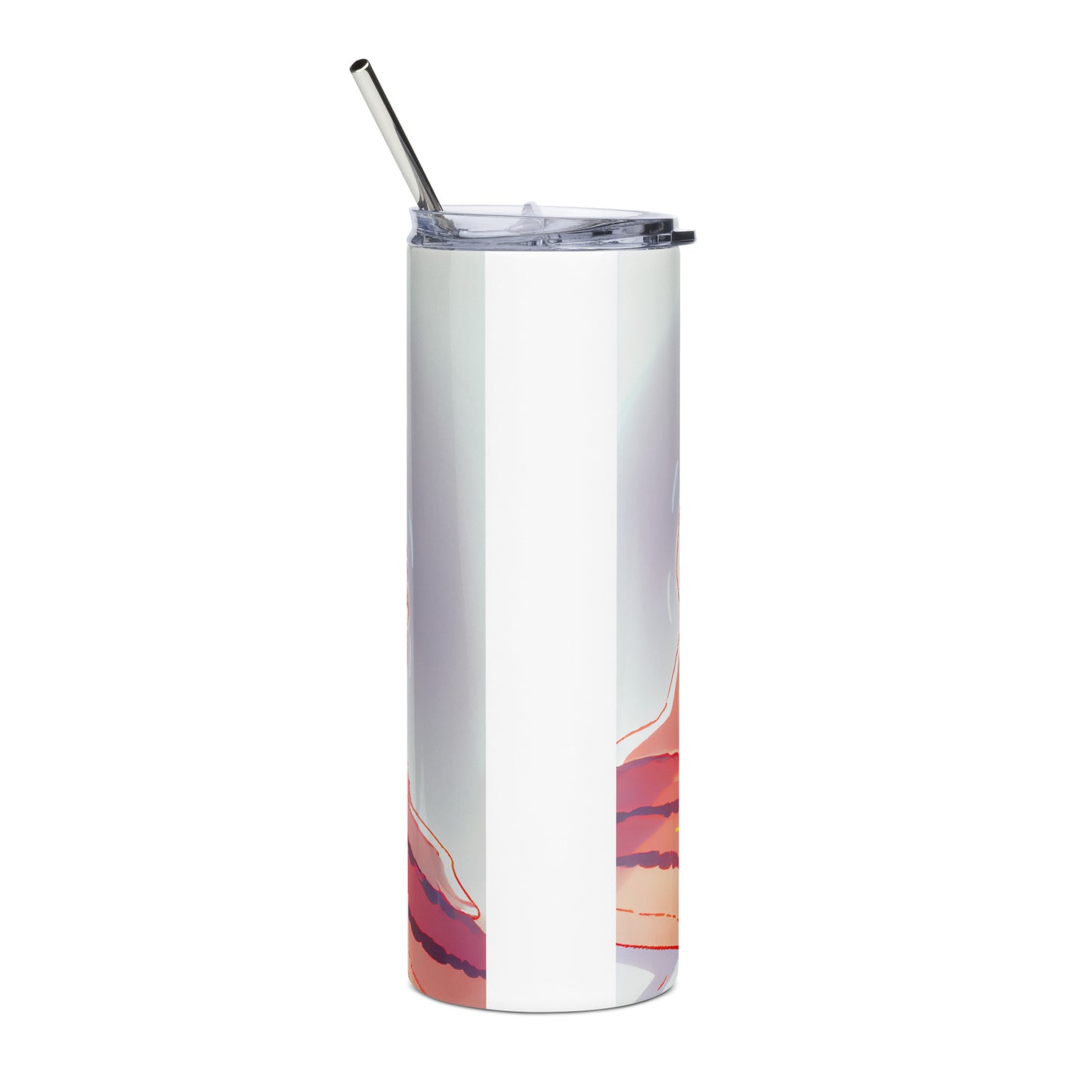 Anime Cat Girl #7 Stainless steel tumbler cup with metal straw