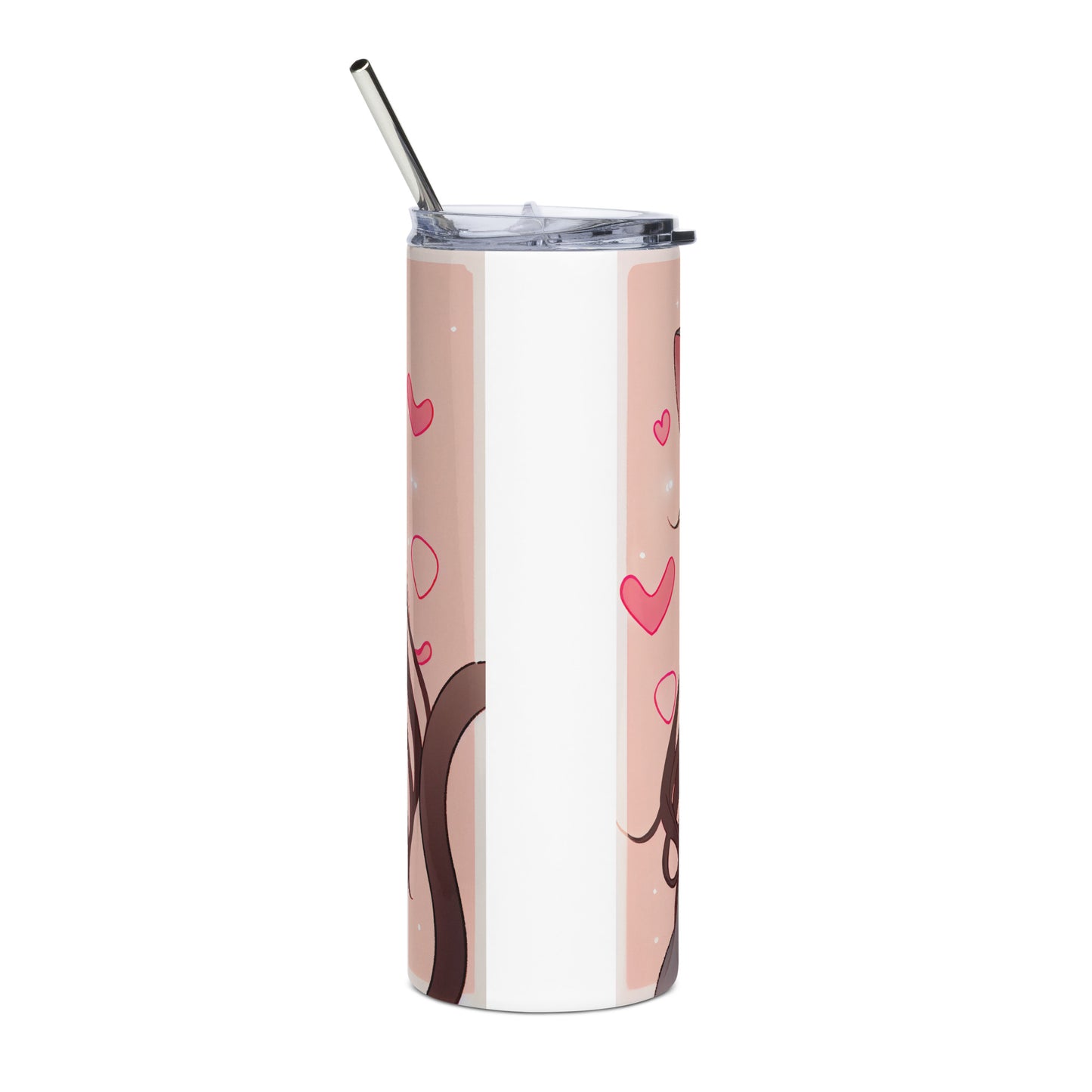 Anime Cat Girl #9 Stainless steel tumbler cup with metal straw