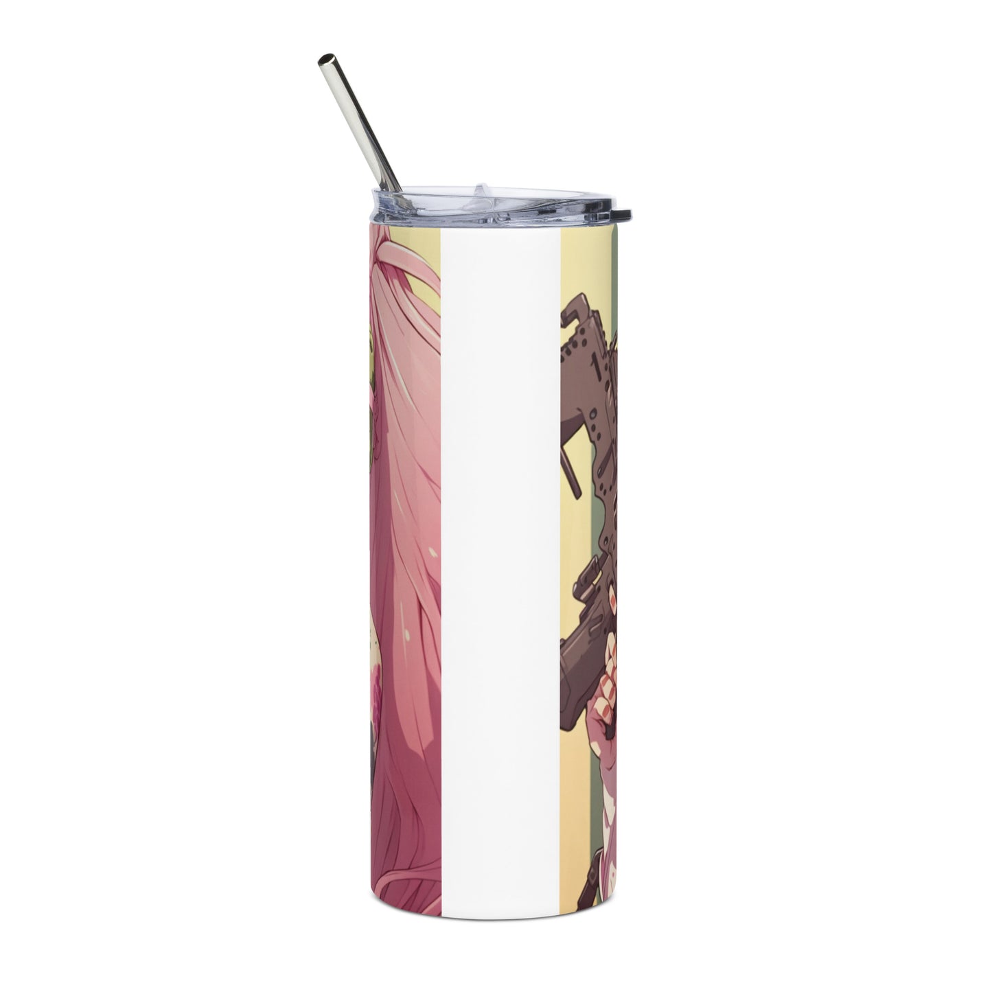 Anime Girl with Guns Stainless steel tumbler