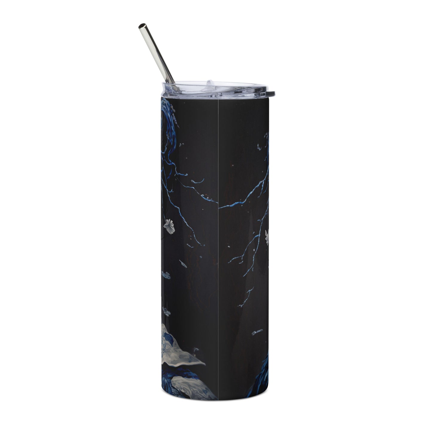 Geisha Beauty Stainless steel tumbler cup with metal straw