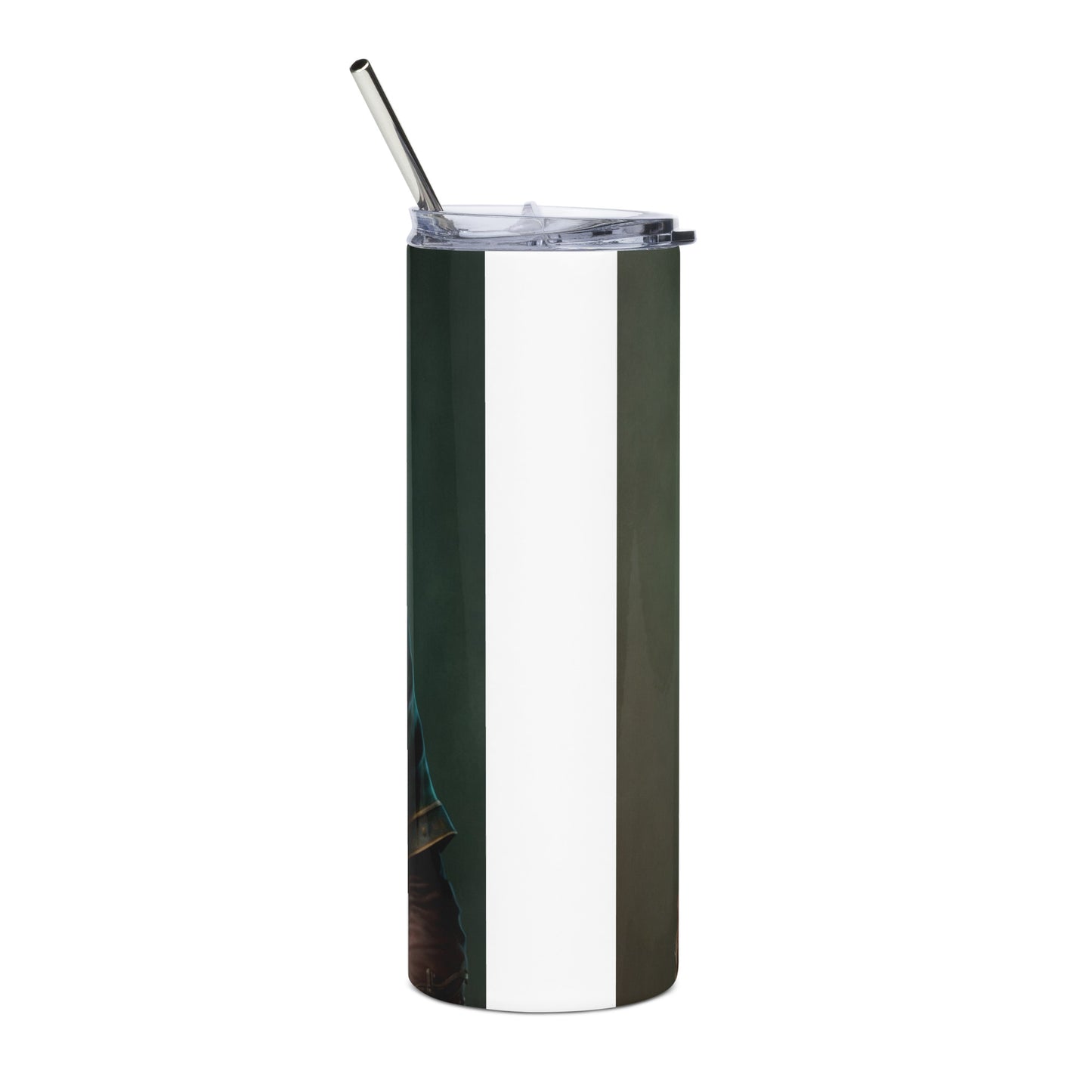 Steampunk Luigi Stainless steel tumbler cup with metal straw