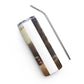 Steampunk Toad Stainless steel tumbler cup with metal straw
