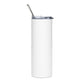 Sexy Pirate Woman Stainless steel tumbler cup with metal straw