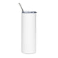 Mario Kitten Stainless steel tumbler cup with metal straw