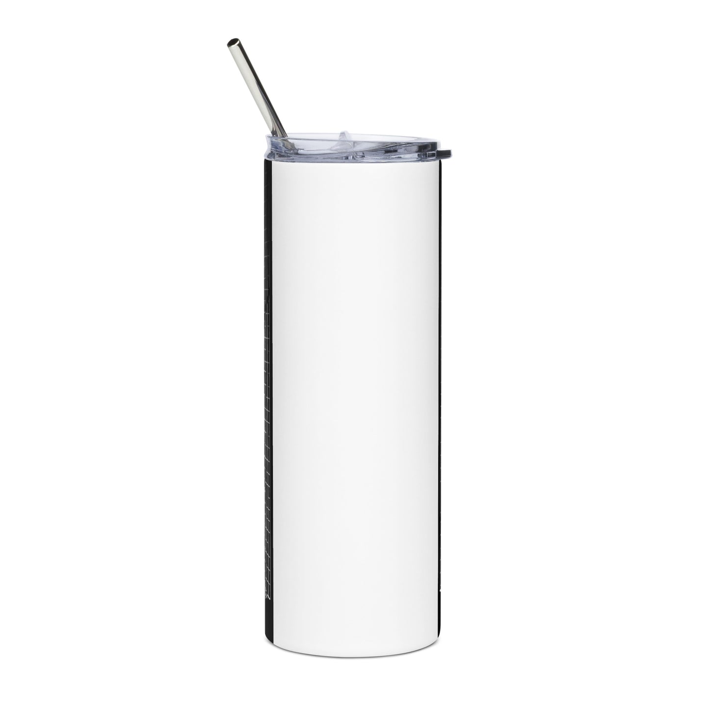 Grid Knight Stainless steel tumbler cup with metal straw