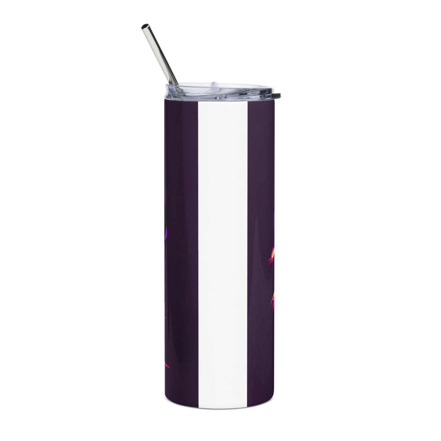 Samurai Knight Stainless steel tumbler cup with metal straw