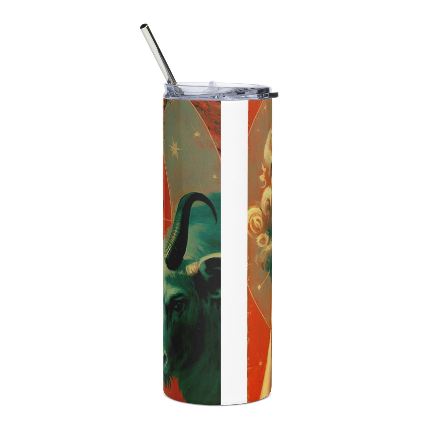 Devil Beauty #1 Stainless steel tumbler cup with metal straw