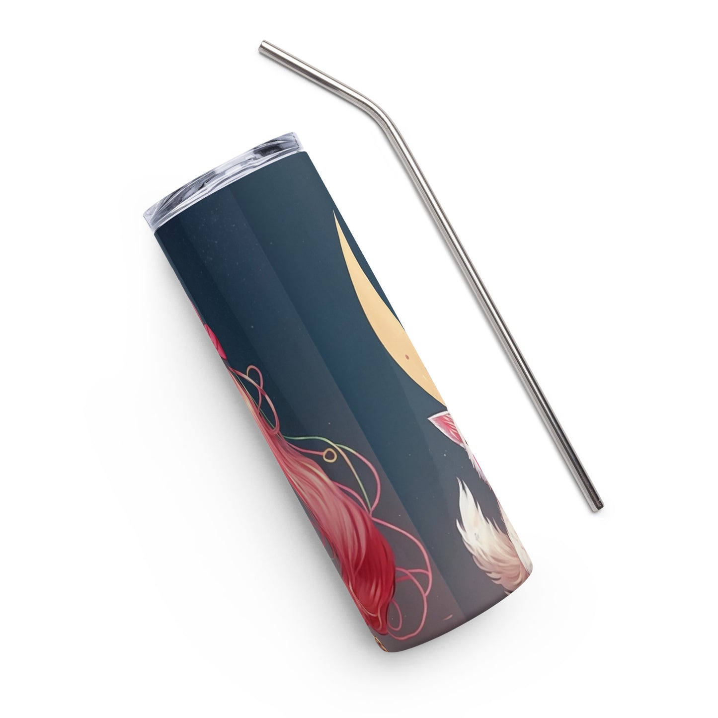 Sailor Moon Inspired #3 Stainless steel tumbler cup with metal straw