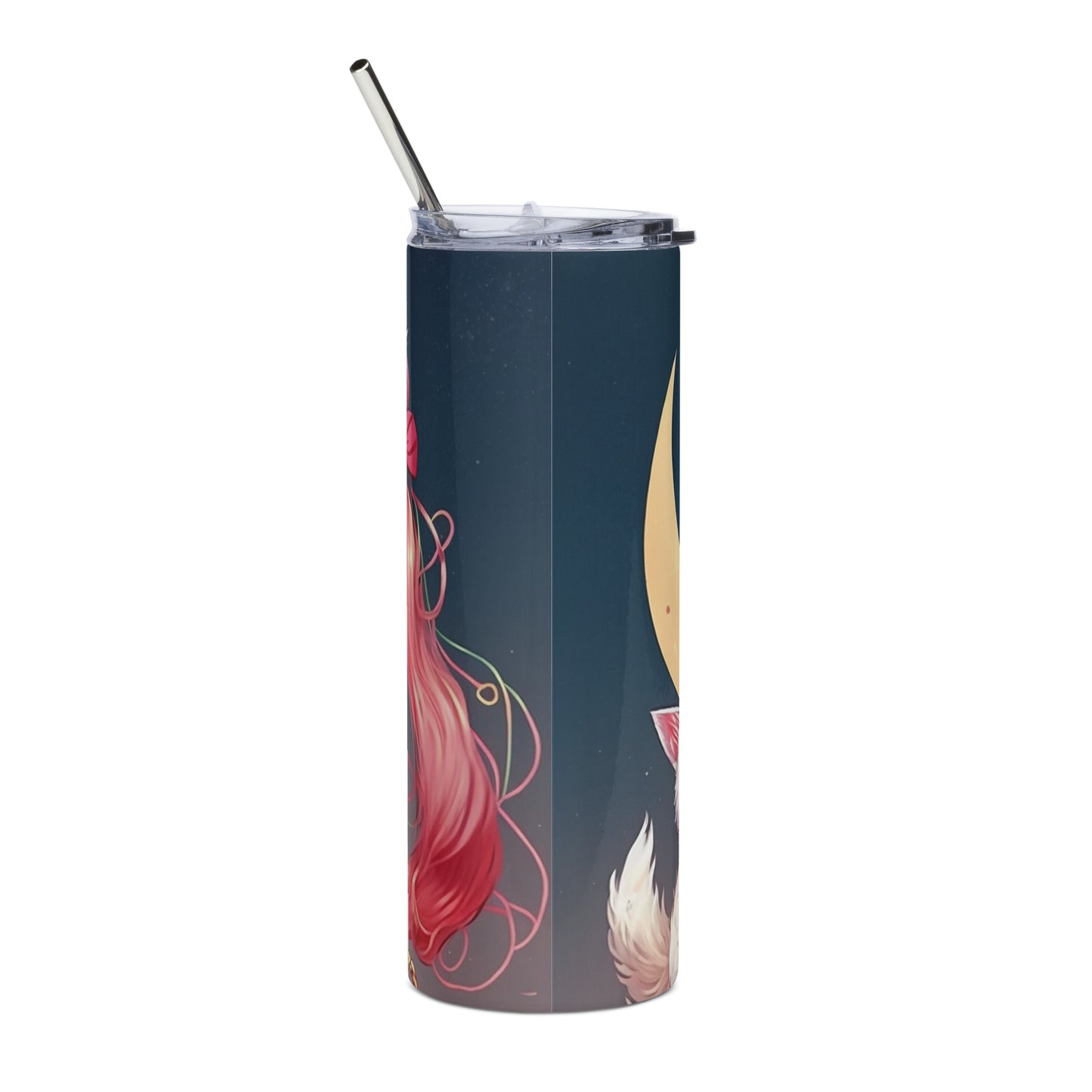 Sailor Moon Inspired #3 Stainless steel tumbler cup with metal straw