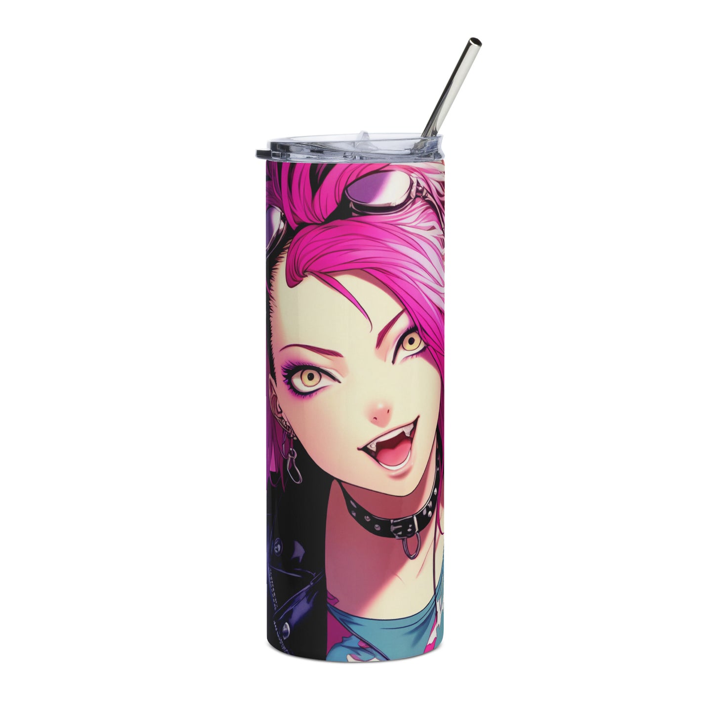 Punk Girl #4 Stainless steel tumbler with metal straw