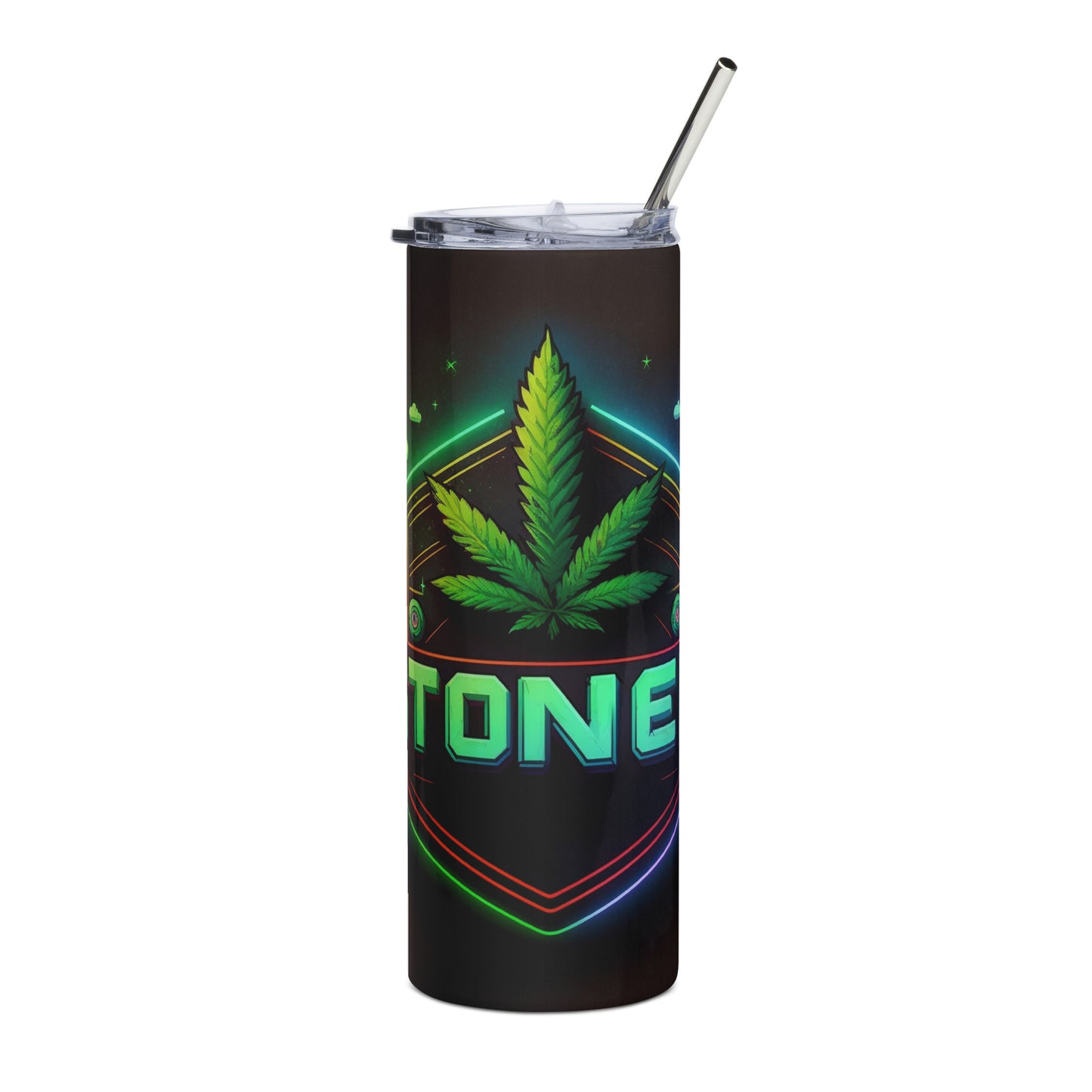 Stoner Stainless steel tumbler cup with metal straw