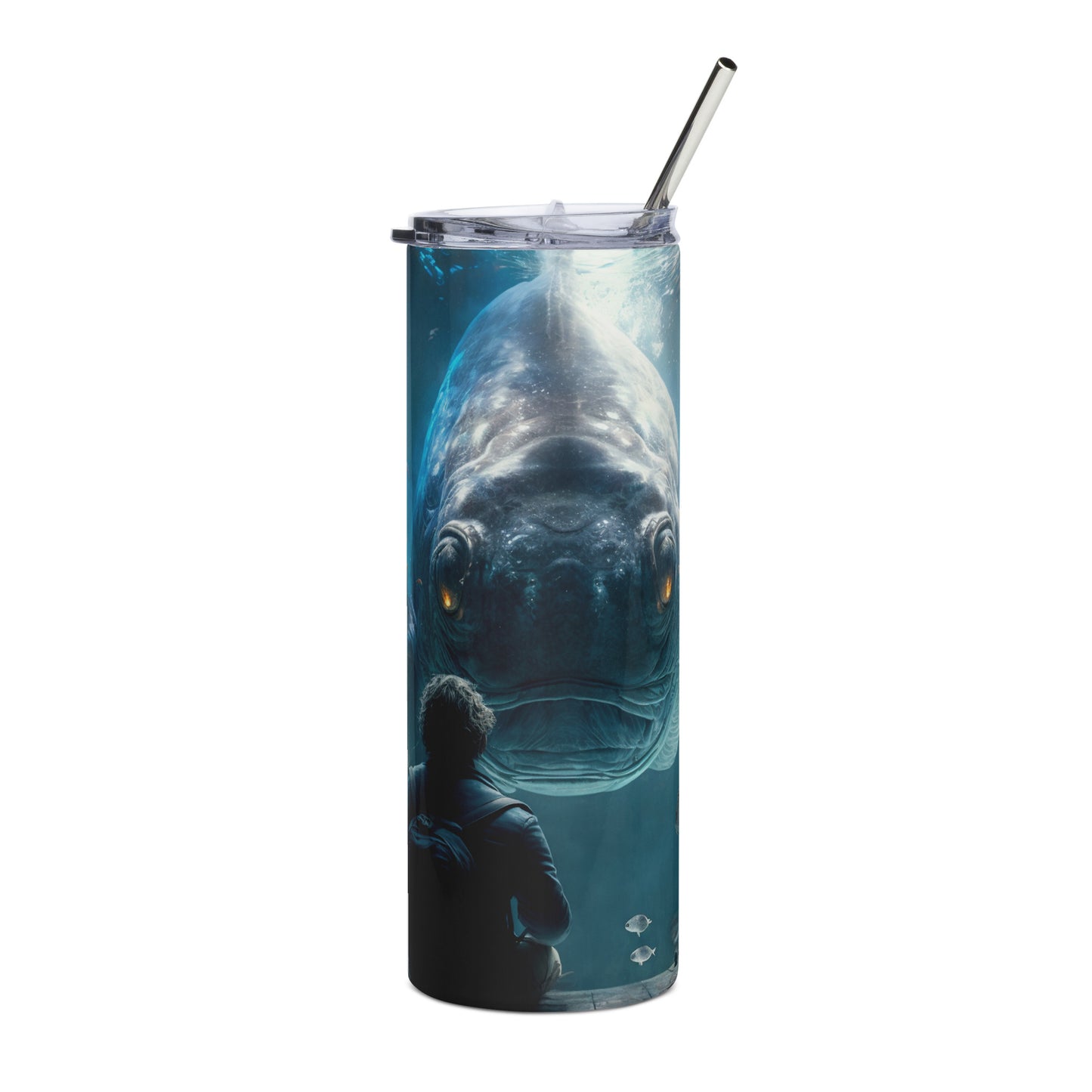 That's a Big Fish Stainless steel tumbler cup with metal straw