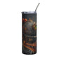 Steampunk Bowser Stainless steel tumbler cup with metal straw