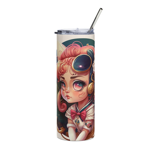 Sailor Moon Inspired #1 Stainless steel tumbler cup with metal straw