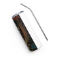 Creature of the Forest Stainless steel tumbler cup with metal straw