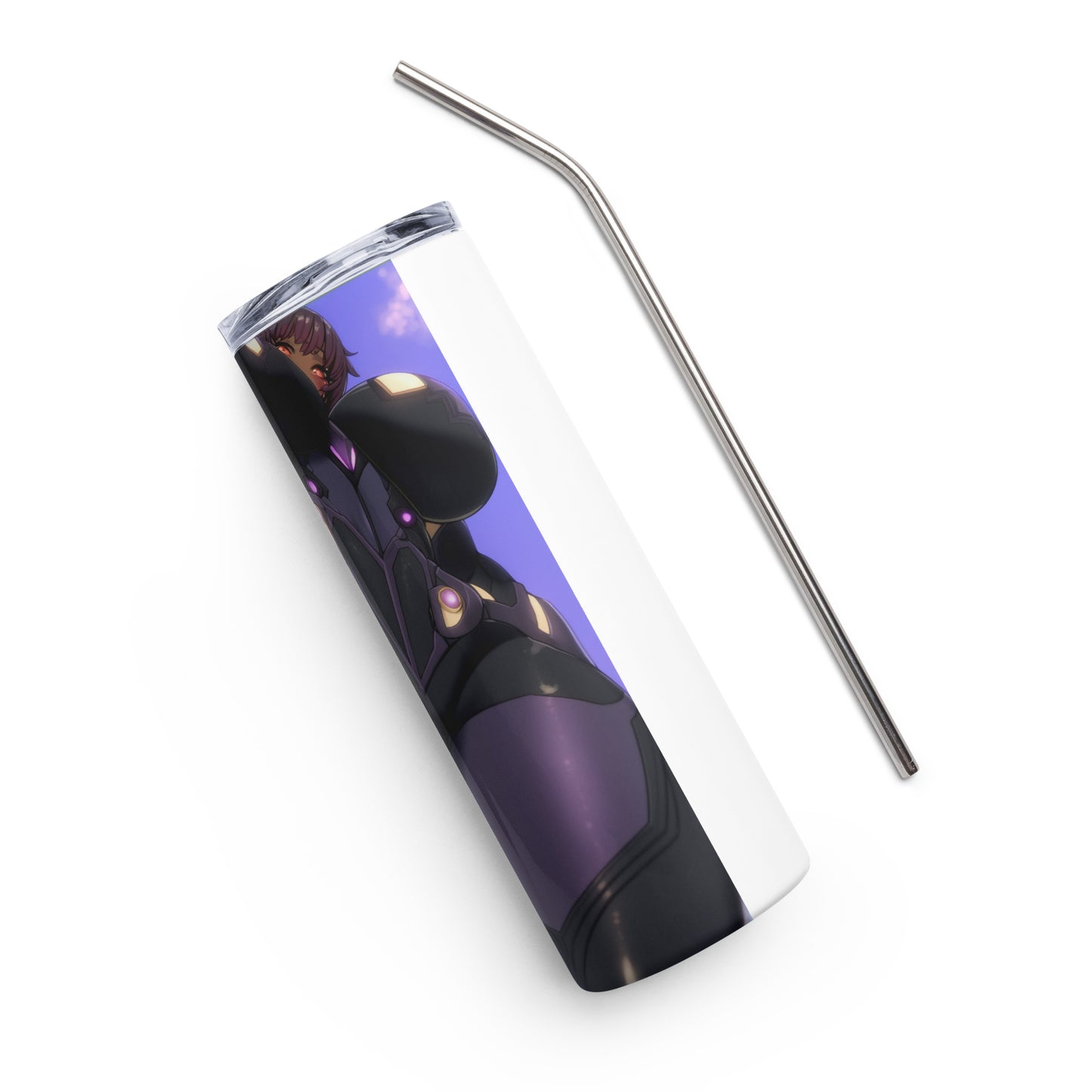 How's the view sexy anime woman Stainless steel tumbler cup with metal straw