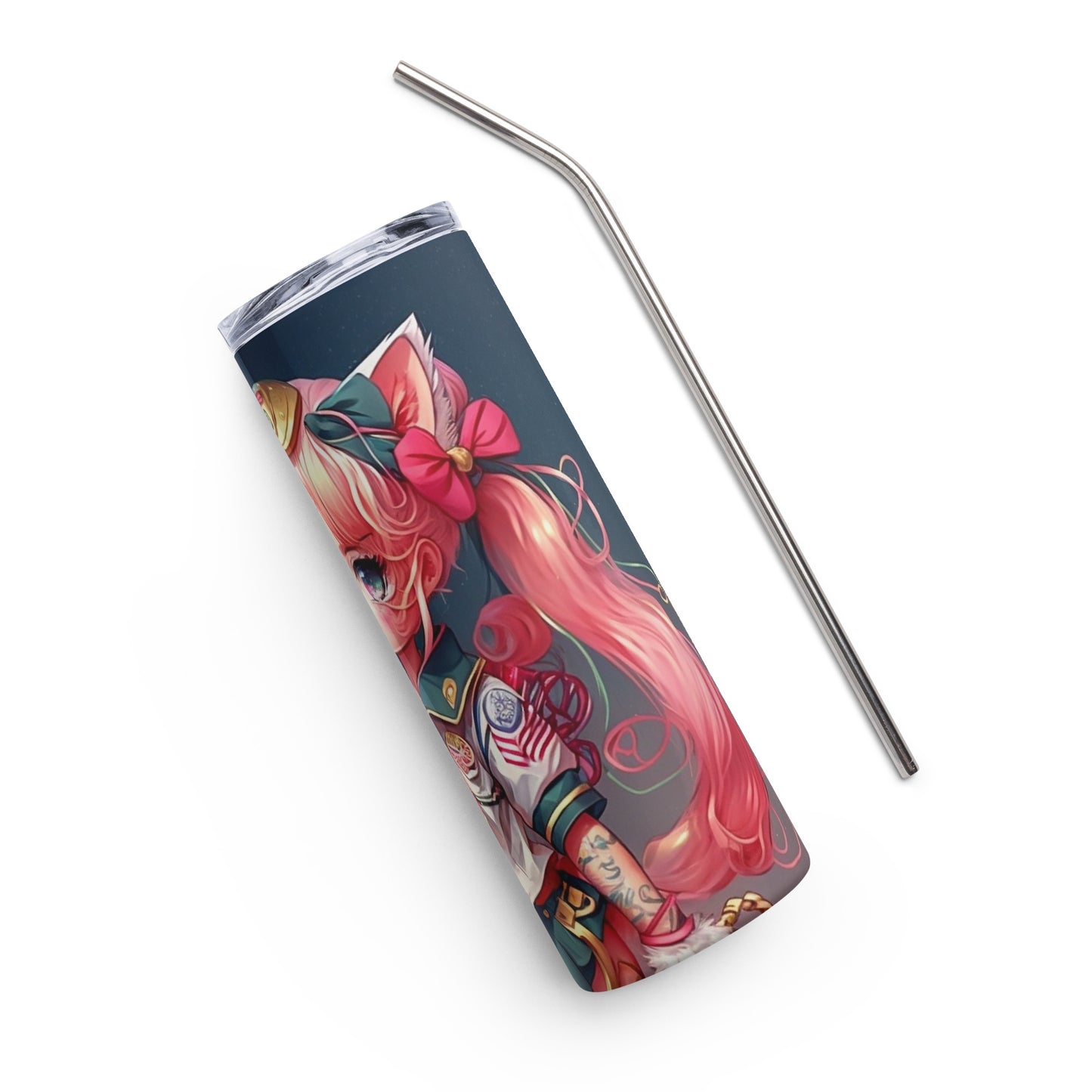 Sailor Moon Inspired #3 Stainless steel tumbler cup with metal straw