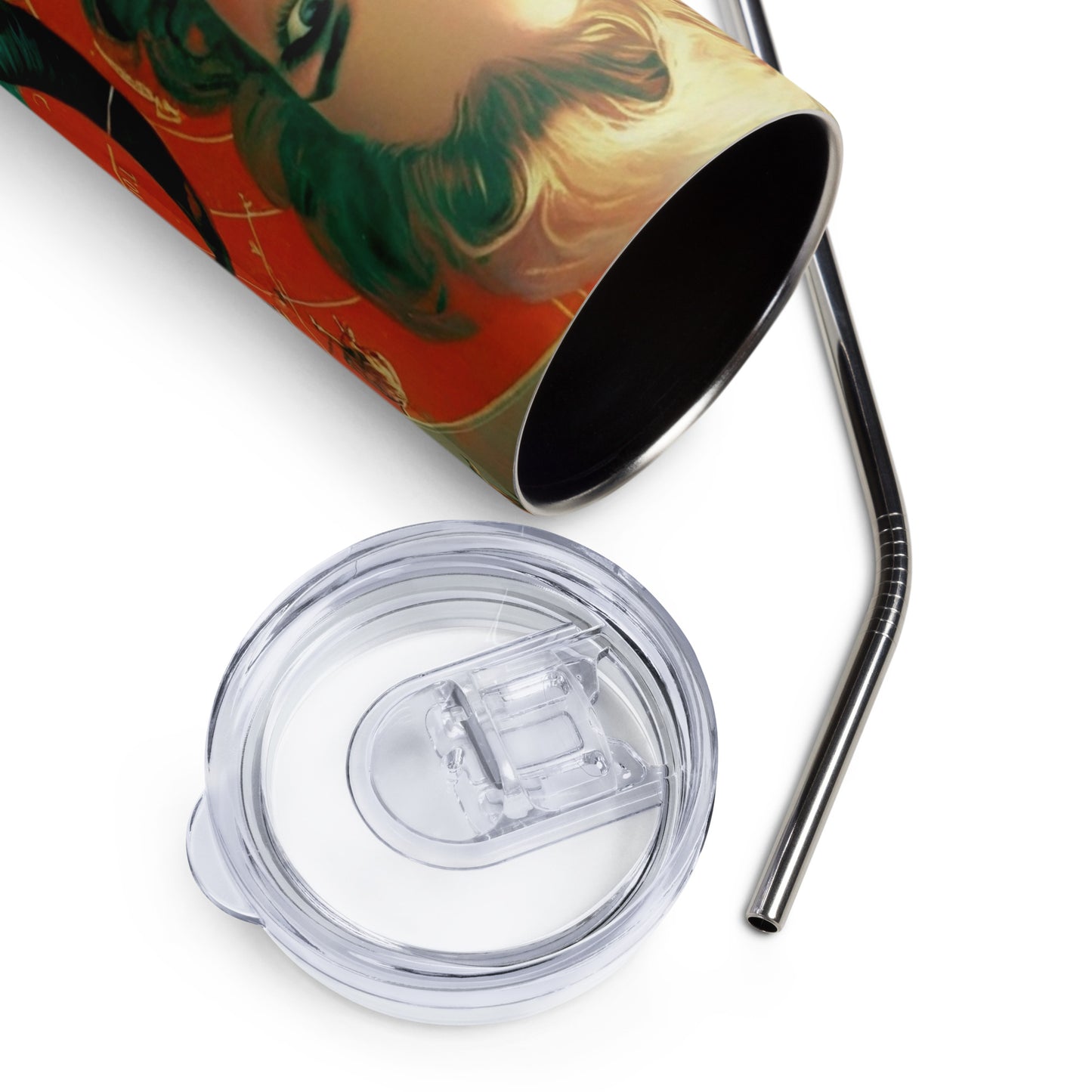 Devil Beauty #1 Stainless steel tumbler cup with metal straw