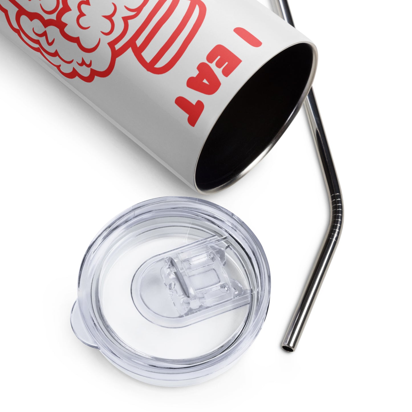 I Eat Children Clown Stainless steel tumbler cup with metal straw