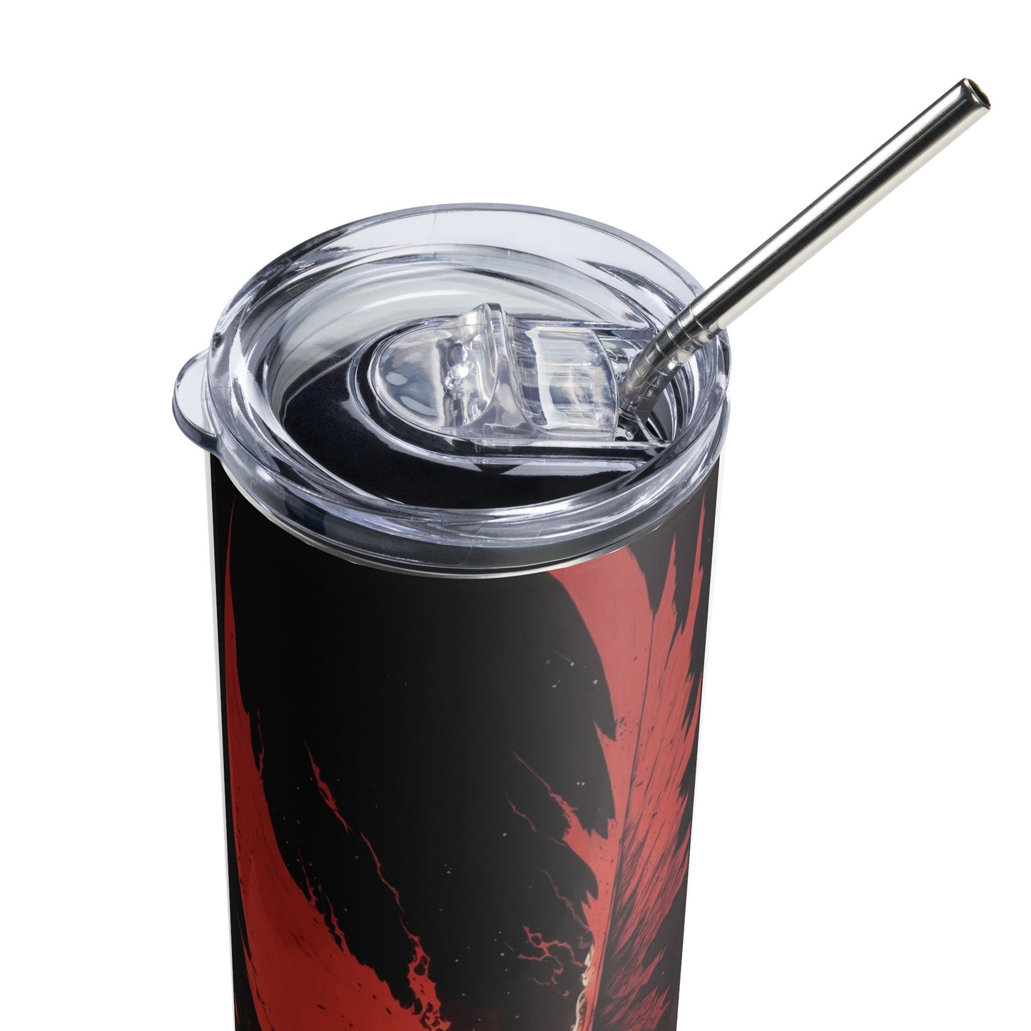 Dragon #1 Stainless steel tumbler cup with metal straw